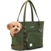 imagePecute Dog Purse Carrier Dog Carrier with Pockets for Small Dogs169quot L x 79quot W x 138quot H Fits Dogs 7 lbs to 13 lbs Lightweight Dog and Puppies Tote Bag Carrier Outing Travel Vet XL BlackGreen