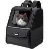 imagePecute Cat Backpack Carrier Expandable Cat Backpack for Cats Dogs up to 11 lbs Pet Travel Backpack for Small Dogs Medium Cats Cat Carrier with Ventilated Mesh Safety Leash Hiking Outdoor GreyBlack