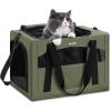 imagepecute Cat Carrier Stable Pet Carrier Breathable and Portable Cat Carriers Bag with Scientific Hidden Partition Carriers for Cat Under 5kg Dog Carriers Suitable for Travel and Outing Dark GrayGreen