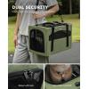 imagepecute Cat Carrier Stable Pet Carrier Breathable and Portable Cat Carriers Bag with Scientific Hidden Partition Carriers for Cat Under 5kg Dog Carriers Suitable for Travel and Outing Dark GrayGreen