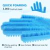 imagePecute DoubleSided Silicone Pet Grooming Gloves with HighDensity Teeth  HeatResistant Efficient for Dog and Cat Bathing Massaging and BrushingBlue