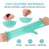 imagePecute DoubleSided Silicone Pet Grooming Gloves with HighDensity Teeth  HeatResistant Efficient for Dog and Cat Bathing Massaging and BrushingGreen