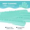imagePecute DoubleSided Silicone Pet Grooming Gloves with HighDensity Teeth  HeatResistant Efficient for Dog and Cat Bathing Massaging and BrushingGreen