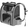 imagePecute Cat Backpack with Breathable Mesh Dog Backpack Carrier with MultiPockets Cat Carrier Backpack Comfortable Cat Backpack Carrier for Travel Hiking and Camping BlackGreyL