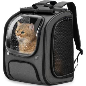 imagePecute Cat Backpack Carrier Large Space Cat Bubble Backpack Breathable ampamp Shaded Cat Backpack Carrier Ergonomic 3D Design for Travel Hiking Suitable for Shopping and Vet KhakiGray