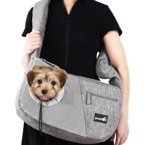 imagePecute Dog Carrier Sling Small Dog Pet Carrier with Breathable Window HandsFree Sling Adjustable Padded Strap Shoulder Bag for Outdoor Travel
