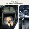 imageDog Car Carrier Light Weight 24177205in Dog Carrier for Cars Easy to Assemble Dog Cars Crate Portable and Breathable Foldable Pet Carrier for Outing Dogs Travel Crate with Curtain Dark GrayGreen