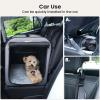 imageDog Car Carrier Light Weight 24177205in Dog Carrier for Cars Easy to Assemble Dog Cars Crate Portable and Breathable Foldable Pet Carrier for Outing Dogs Travel Crate with Curtain Dark GrayGray