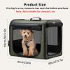 imageDog Car Carrier Light Weight 24177205in Dog Carrier for Cars Easy to Assemble Dog Cars Crate Portable and Breathable Foldable Pet Carrier for Outing Dogs Travel Crate with Curtain Dark GrayGreen