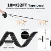 imagePecute 32ft Retractable Dog Leash with Poo Bag Holder Chew Proof Dog Leash with 360 TangleFree Extended AntiSlip Handle ampamp Quick Brake Button Suitable for Dogs Up to 110lbs in WeightBlack