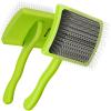 imagePecute Slicker Brush for Dogs ampamp Pet Comb Professional Grooming Dog Brush for Goldendoodles Poodles Labradoodles with Extra Long Soft Pins to Effectively Remove Tangles Knots and Mats 2PCSLarge
