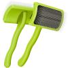 imagePecute Slicker Brush for Dogs ampamp Pet Comb Professional Grooming Dog Brush for Goldendoodles Poodles Labradoodles with Extra Long Soft Pins to Effectively Remove Tangles Knots and Mats 2PCSSmall