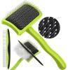 imagePecute Slicker Brush for Dogs Cats with AirCushion and Soft Pins Dog Brush for Shedding Massaging Grooming Lightweight Cat Brush with Pet Comb Gently Removes Loose Fur UndercoatSmall