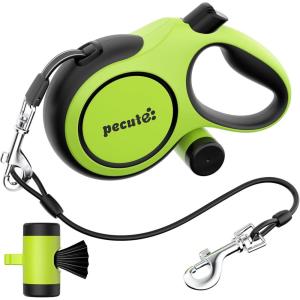 imageRetractable Dog Leash with Chew Proof Extender 26ft Heavy Duty Retractable Pet Leash with Poop Bag Holder AntiSlip Grip Reflective Leashes for Medium Large Pets up to 110 lbsGreenGreen