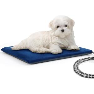imagePecute Outdoor Heating Pad for Cats ampamp Dogs IPX7 Waterproof Chew Resistant Cord Washable Heated Cat Bed