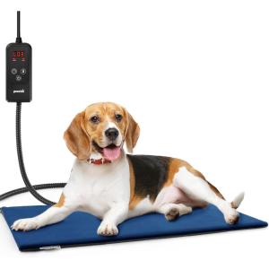 imagePecute Pet Heating Pad 6 Adjustable Temperature with Timer Dog Heating Pads with DualResistant Cable Waterproof Layer Cat Heating Pad Electric Indoor Heating Pad for Dogs Cats