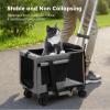imagePecute Cat Carrier with WheelsSteel Wire Frame Cat Carrier Stable Pet Trolley Bag for Cats Pet Handbag and Stroller Bag Portable Cat Carrier Bag for Car Travel Bus Subway L GreyLight Grey