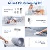 imagePecute Dog Grooming Vacuum 4in1 Pet Grooming Kit with Clipper Brush 12000Pa Dog Vacuum for Shedding with 15L Dust Cup Storage Pocket Low Noise Pet Vacuum for Dog ampamp Cat Home Grooming