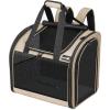 imagePecute Cat Backpack with Widened Interior Space Upgraded Dog Backpack Carrier with Various Ways to Carry Pet Backpack with Breathable Mesh Pet Travel Carrier with Soft PaddedKhaki