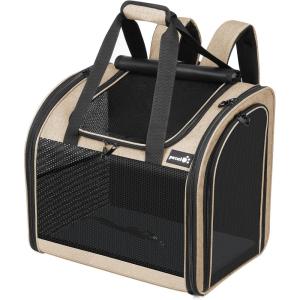 imagePecute Cat Backpack with Widened Interior Space Upgraded Dog Backpack Carrier with Various Ways to Carry Pet Backpack with Breathable Mesh Pet Travel Carrier with Soft PaddedKhaki