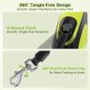 imageRetractable Dog Leash with Flashlight 26ft Heavy Duty Retractable Pet Leash with Light 360 TangleFree OneButton Control Reflective Leashes for Medium Large Pets Dogs Up to 110 lbsGreen with LED light