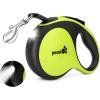 imageRetractable Dog Leash with Flashlight 26ft Heavy Duty Retractable Pet Leash with Light 360 TangleFree OneButton Control Reflective Leashes for Medium Large Pets Dogs Up to 110 lbsGreen with LED light