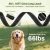 imageRetractable Dog Leash with Flashlight 26ft Heavy Duty Retractable Pet Leash with Light 360 TangleFree OneButton Control Reflective Leashes for Medium Large Pets Dogs Up to 110 lbsGreen with LED light