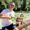 imageRetractable Dog Leash with Flashlight 26ft Heavy Duty Retractable Pet Leash with Light 360 TangleFree OneButton Control Reflective Leashes for Medium Large Pets Dogs Up to 110 lbsGreen with LED light