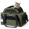 imagePecute Expandable Pet Carrier Airline Approved Dog Cat Carrier Breathable SoftSided with Locking Zippers Pet Travel Bag for Small Dog Cat Leakproof Pee Pad Dark GreenDark Green