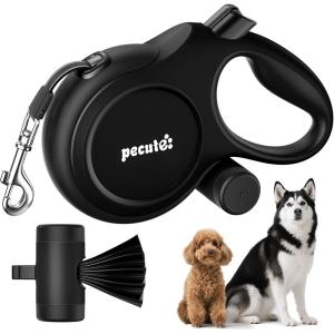 imageRetractable Dog Leash for Large Dogs 26ft Heavy Duty Retractable Dog Leash with Poop Bag Holder AntiSlip Soft Grip Reflective Leashes for Medium Large Pets up to 110 lbsGreenBlack