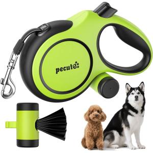 imageRetractable Dog Leash for Large Dogs 26ft Heavy Duty Retractable Dog Leash with Poop Bag Holder AntiSlip Soft Grip Reflective Leashes for Medium Large Pets up to 110 lbsGreenGreen