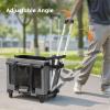 imagePecute Cat Carrier with WheelsSteel Wire Frame Cat Carrier Stable Pet Trolley for Cats Pet Handbag and Stroller Bag Portable Cat Bag for Travel Bus Subway GreenLight Grey