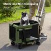 imagePecute Cat Carrier with WheelsSteel Wire Frame Cat Carrier Stable Pet Trolley for Cats Pet Handbag and Stroller Bag Portable Cat Bag for Travel Bus Subway GreenGreen