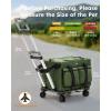 imagePecute Cat Carrier with WheelsSteel Wire Frame Cat Carrier Stable Pet Trolley for Cats Pet Handbag and Stroller Bag Portable Cat Bag for Travel Bus Subway GreenGreen