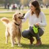 image26ft Retractable Dog Leash with Poop Bags Holder OneButton Control ampamp TangleFree Sturdy Nylon Lead with Reflective Strips Ergonomic Handle Long Retractable Dog Leash for Medium Large DogsGreen