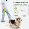 image26ft Retractable Dog Leash with Poop Bags Holder OneButton Control ampamp TangleFree Sturdy Nylon Lead with Reflective Strips Ergonomic Handle Long Retractable Dog Leash for Medium Large DogsGreen