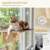 imagePecute 2in1 Large Cat Window Perch ampamp Wall Shelves Cat Hammock Window with Solid Wood Strong Suction Cup Washable Cover Mat Window seat Indoor Cats Perch Bed for Birds Watching Inside 21quotx11quotCarpet L  205L x 11W x 7H 
