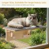 imagePecute 2in1 Large Cat Window Perch ampamp Wall Shelves Cat Hammock Window with Solid Wood Strong Suction Cup Washable Cover Mat Window seat Indoor Cats Perch Bed for Birds Watching Inside 21quotx11quotCarpet L  205L x 11W x 7H 