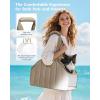 imagePecute Dog Purse Carrier Dog Carriers for Small Dogs with Cotton Soft Sided Cat Carrier with Large Pockets Comfortable Pet Carrier for Rabbit Suitable for Travel Subway Veterinary PinkKhaki