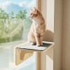 imagePecute 2in1 Large Cat Window Perch ampamp Wall Shelves Cat Hammock Window with Solid Wood Strong Suction Cup Washable Cover Mat Window seat Indoor Cats Perch Bed for Birds Watching Inside 21quotx11quotCarpet M  157L x 102W x 7H