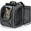 imagePecute Cat Backpack Carrier Expandable Large Space Cat Bubble Backpack Breathable Cat Carrier Shaded Dog Backpack Carrier for Travel Hiking Suitable for Shopping and Vet Gray