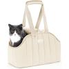imagePecute Dog Purse Carrier Dog Carriers for Small Dogs with Cotton Soft Sided Cat Carrier with Large Pockets Comfortable Pet Carrier for Rabbit Suitable for Travel Subway Veterinary PinkWhite