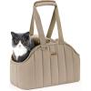 imagePecute Dog Purse Carrier Dog Carriers for Small Dogs with Cotton Soft Sided Cat Carrier with Large Pockets Comfortable Pet Carrier for Rabbit Suitable for Travel Subway Veterinary PinkKhaki