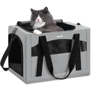 imagePecute Cat Carrier Stable XL Pet Carrier Breathable and Portable Cat Carriers Bag with Scientific Hidden Partition Dog Carrier Suitable for Travel and Outing GrayGray