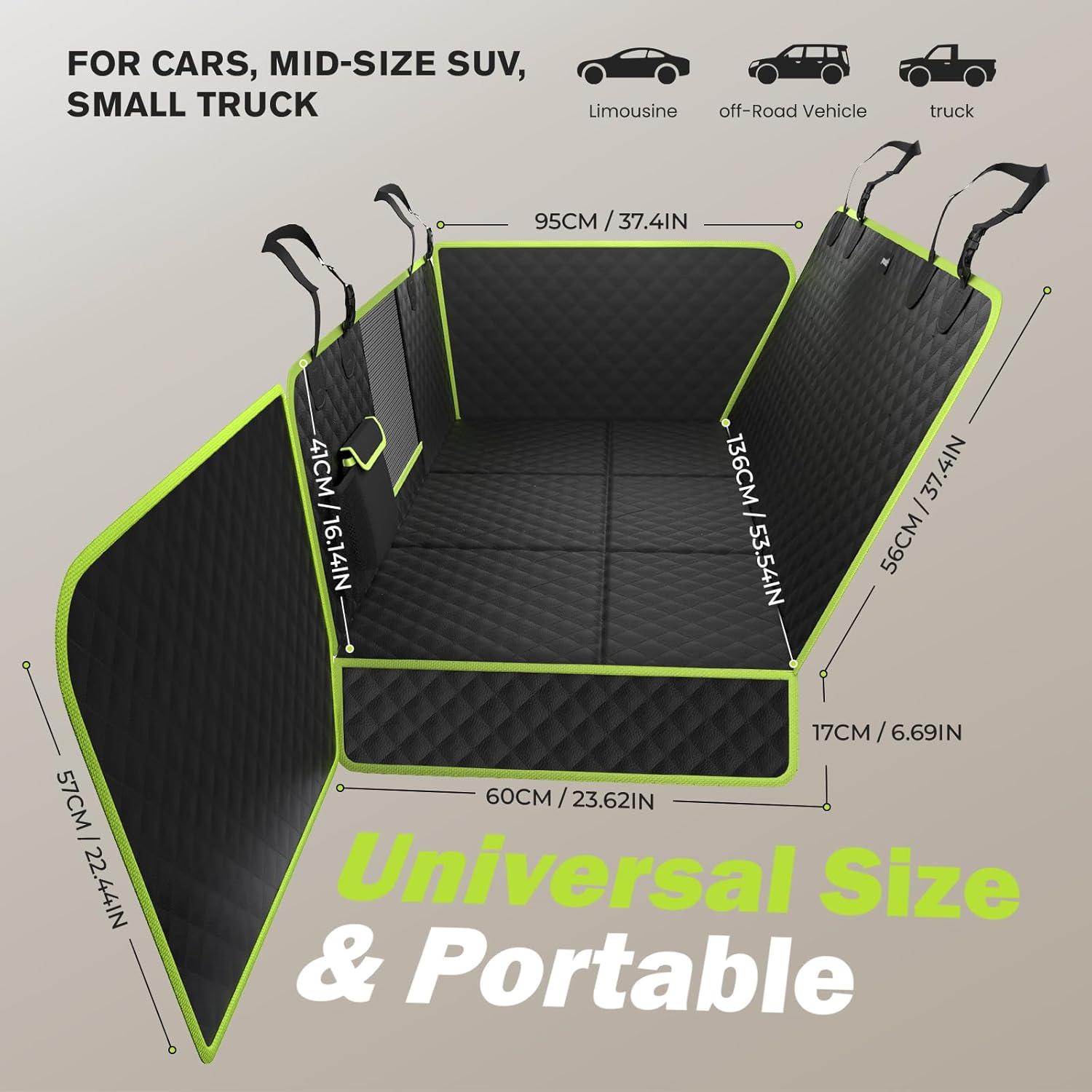 imagePecute Back Seat Extender for Dogs 5629  2874 in Car Window Fixing for Maximum Car Protection Leather Fabric Dog Car Seat Cover for Back Seat Waterproof ScratchResistant Support to 330 lbsfull surrounded style