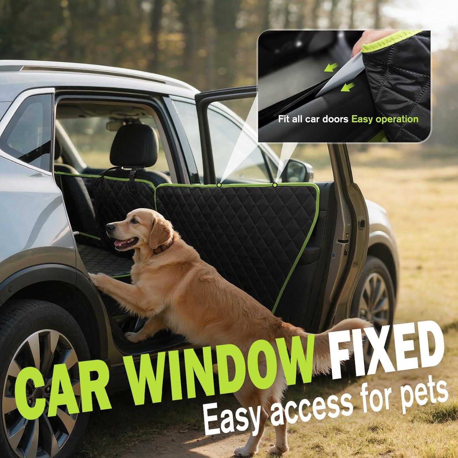 imagePecute Back Seat Extender for Dogs 5629  2874 in Car Window Fixing for Maximum Car Protection Leather Fabric Dog Car Seat Cover for Back Seat Waterproof ScratchResistant Support to 330 lbsfull surrounded style