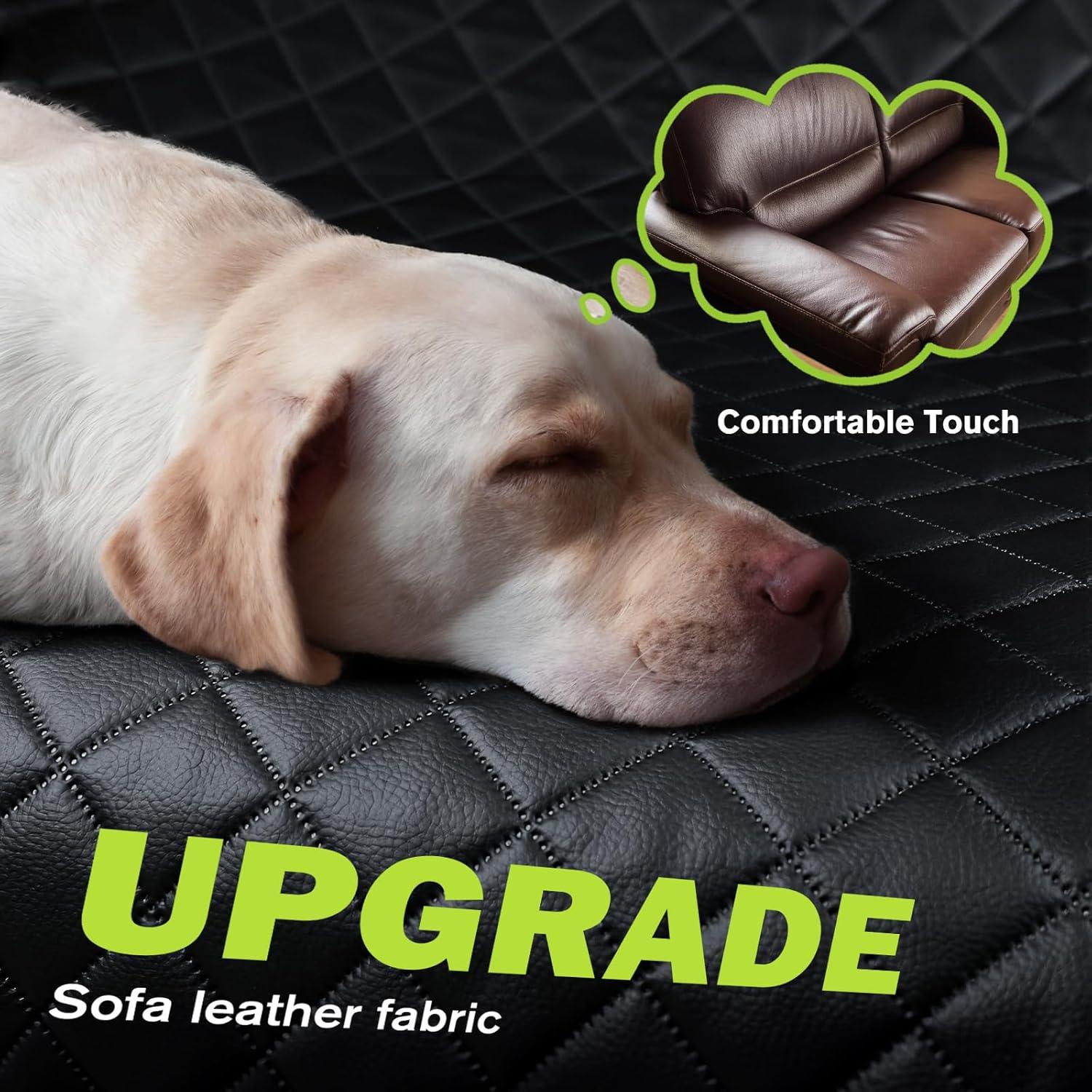 imagePecute Back Seat Extender for Dogs 5629  2874 in Car Window Fixing for Maximum Car Protection Leather Fabric Dog Car Seat Cover for Back Seat Waterproof ScratchResistant Support to 330 lbsfull surrounded style