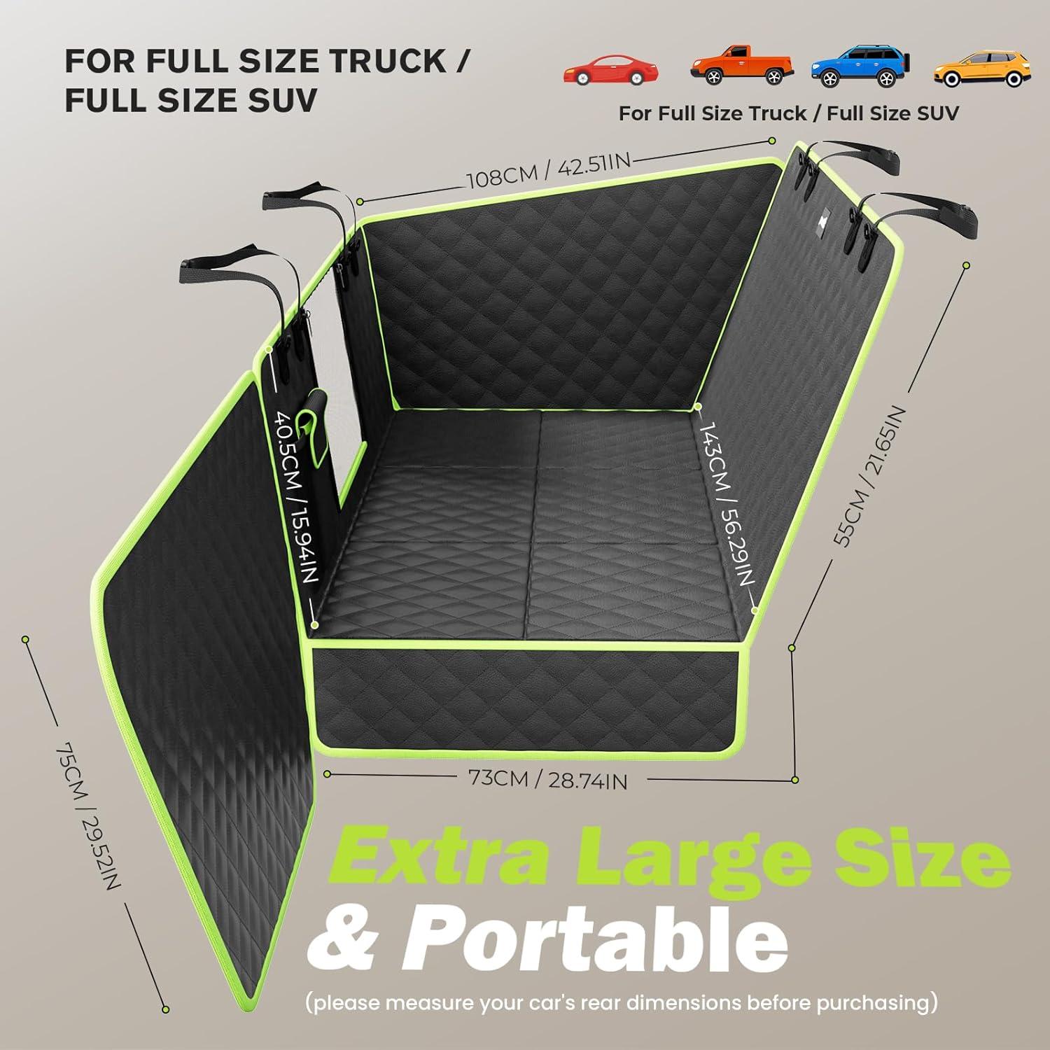 imagePecute Back Seat Extender for Dogs 5629  2874 in Car Window Fixing for Maximum Car Protection Leather Fabric Dog Car Seat Cover for Back Seat Waterproof ScratchResistant Support to 330 lbsfull surrounded style