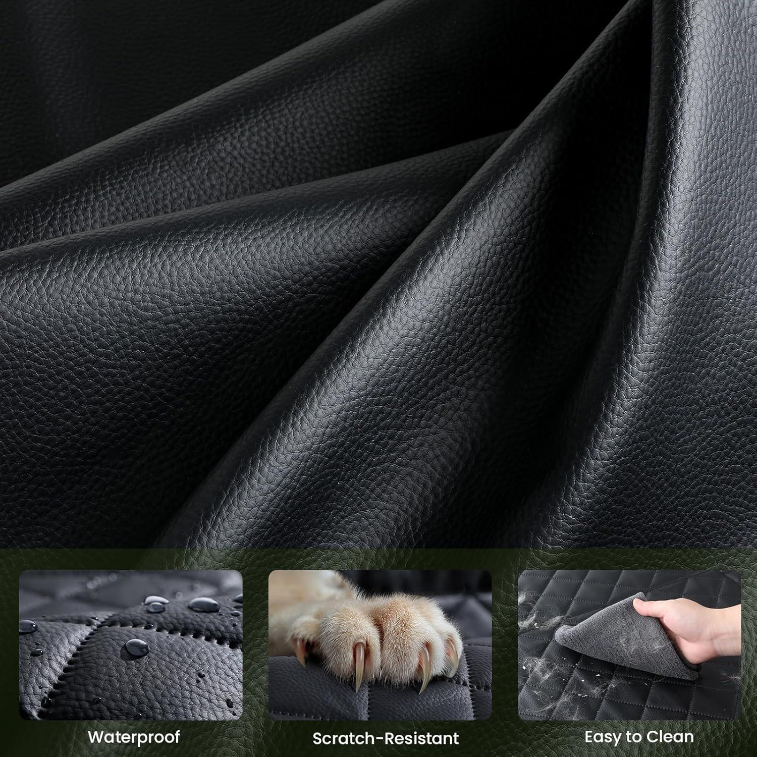 imagePecute Back Seat Extender for Dogs 5629  2874 in Car Window Fixing for Maximum Car Protection Leather Fabric Dog Car Seat Cover for Back Seat Waterproof ScratchResistant Support to 330 lbsfull surrounded style