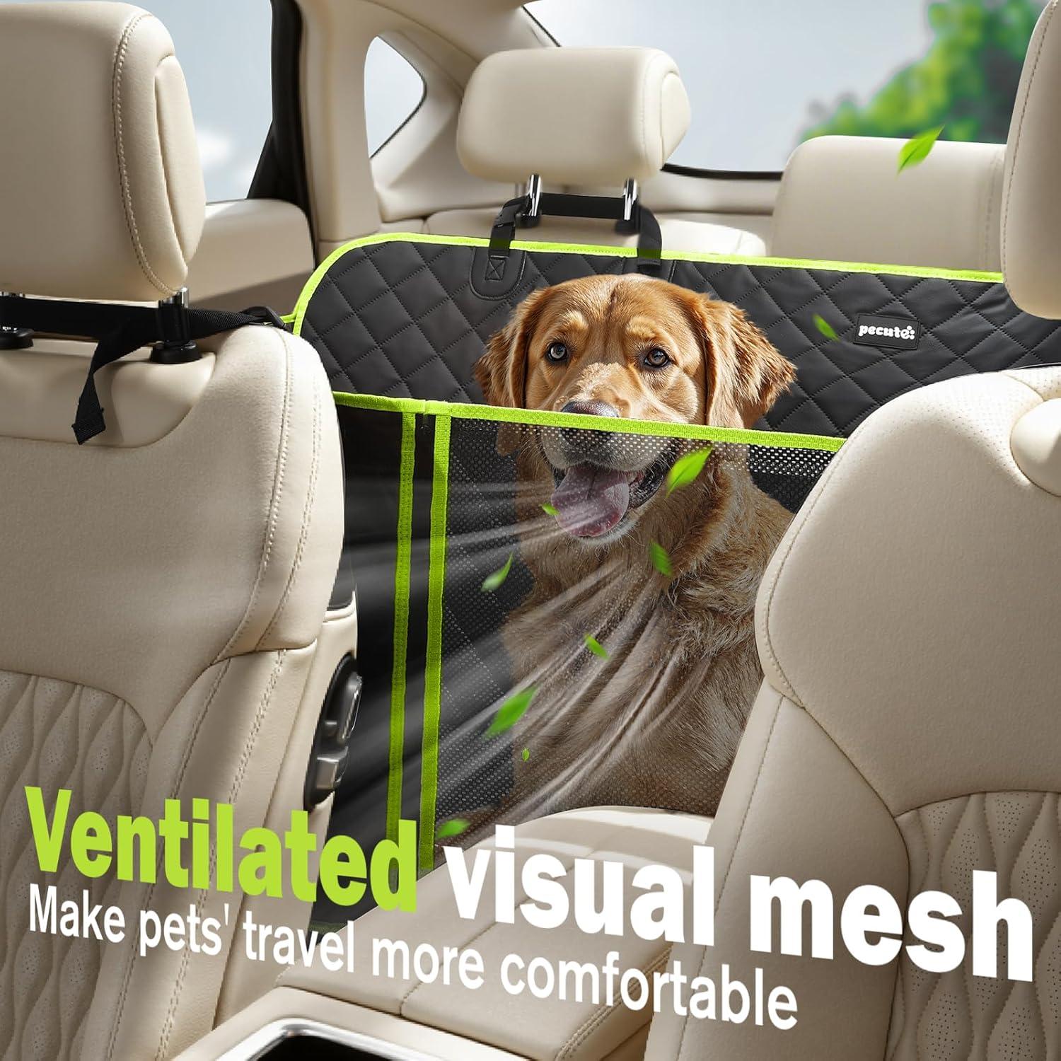 imagePecute Back Seat Extender for Dogs 5629  2874 in Car Window Fixing for Maximum Car Protection Leather Fabric Dog Car Seat Cover for Back Seat Waterproof ScratchResistant Support to 330 lbsfull surrounded style